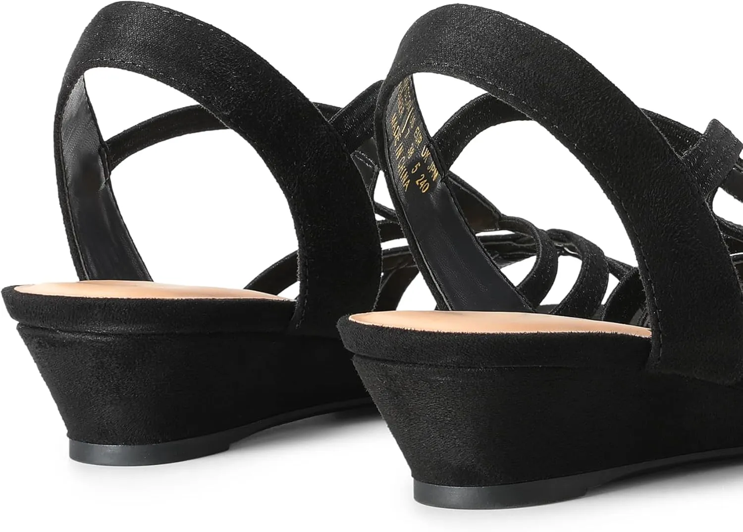 DREAM PAIRS Women's Strappy Wrapped Dressy Wedge Sandals Comfortable Low Heel Casual Summer Shoes