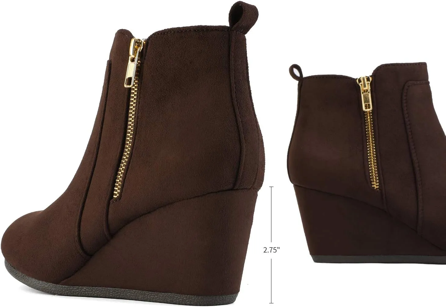 DREAM PAIRS Women's Suede Low Wedges Ankle Boots