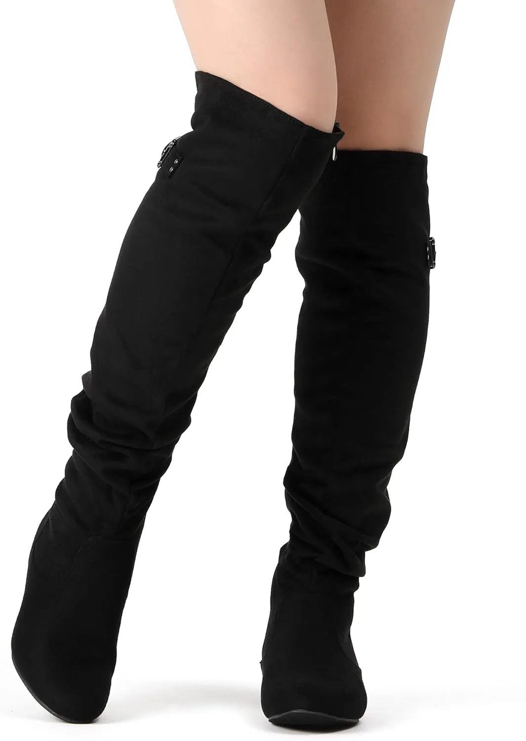 DREAM PAIRS Women's Suede Over The Knee Thigh High Winter Boots