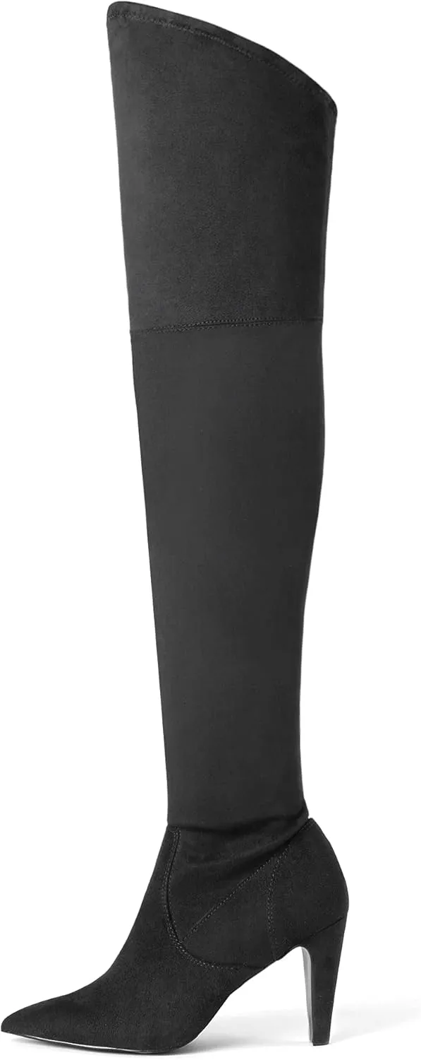 DREAM PAIRS Women's Thigh High Boots Over The Knee Heels Long Sexy Pointed Toe Boots