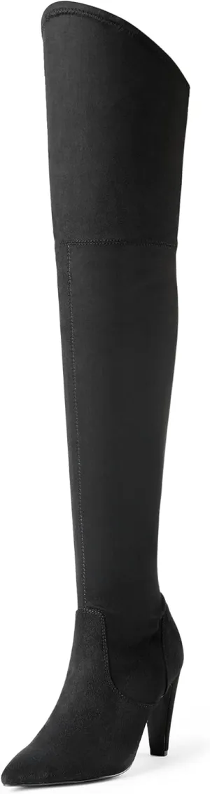 DREAM PAIRS Women's Thigh High Boots Over The Knee Heels Long Sexy Pointed Toe Boots