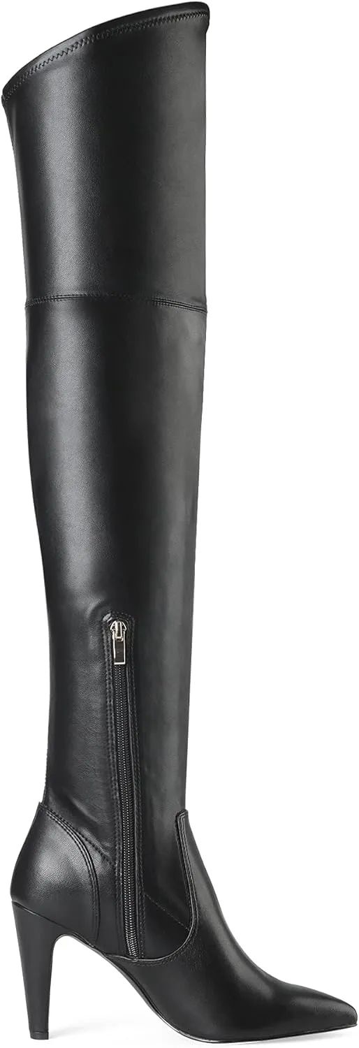 DREAM PAIRS Women's Thigh High Boots Over The Knee Heels Long Sexy Pointed Toe Boots