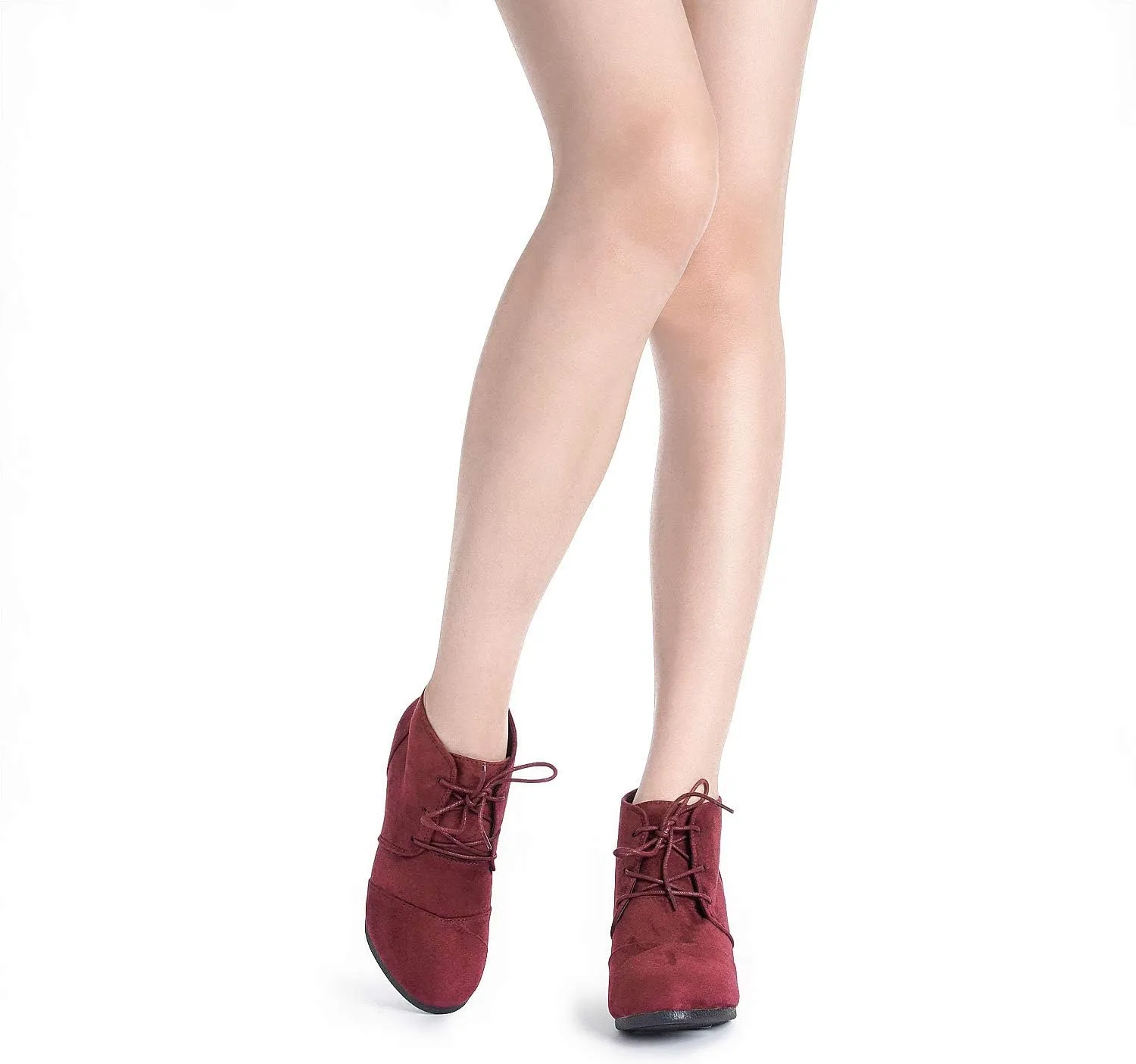 DREAM PAIRS Women's Wedge Boots Casual Fashion Lace Up Low Heel Ankle Booties Shoes