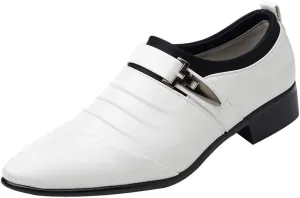 Dress Shoes for Men Loafers British Men's Leather Shoes Fashion Man Pointed Toe Formal Wedding Gold Dress Shoes Mens