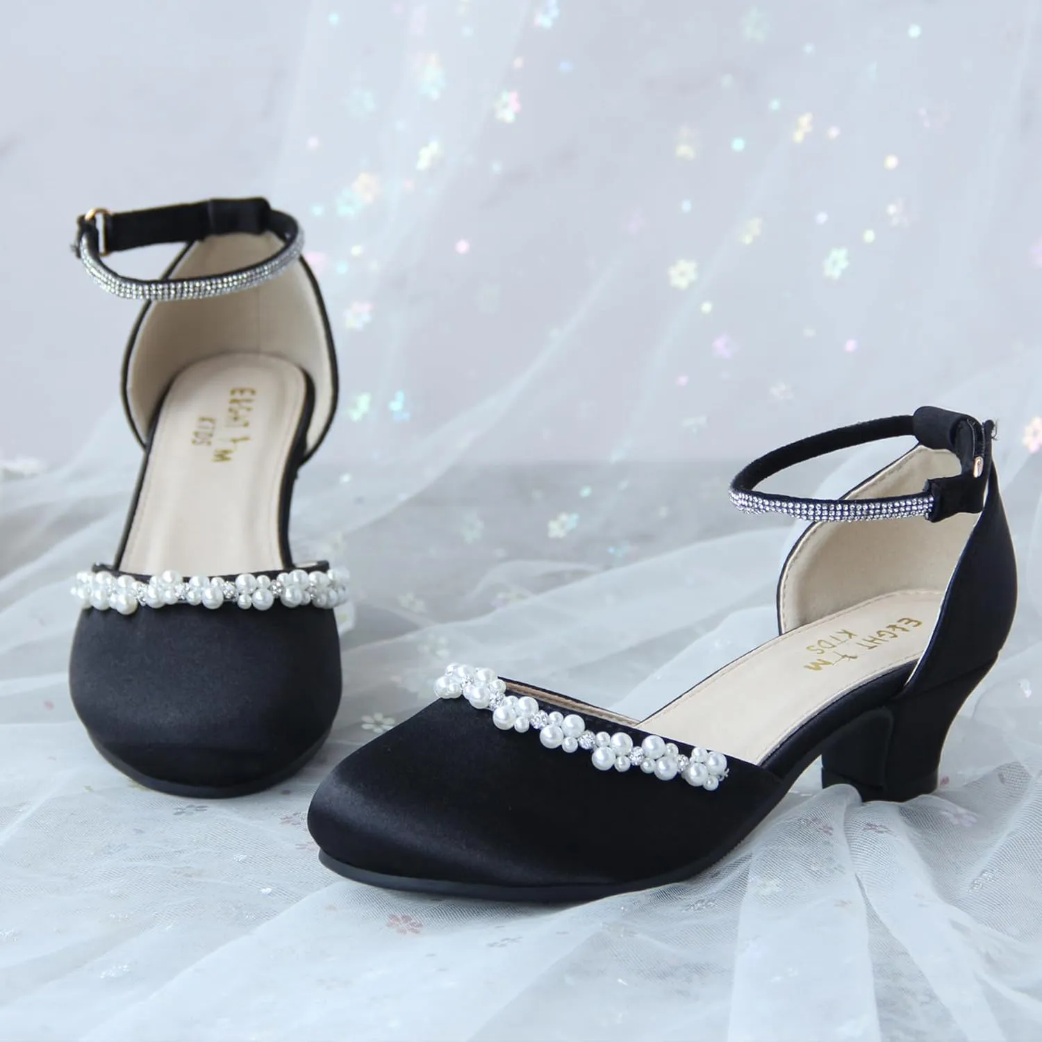 EIGHT KM Girls High Heels - Weeding Party Little Girl Heels Multi-Colored Ages 3-13 Years - High Heels for Girls & Kids - Wide Fit Toddler High Heels High Heels for Kids