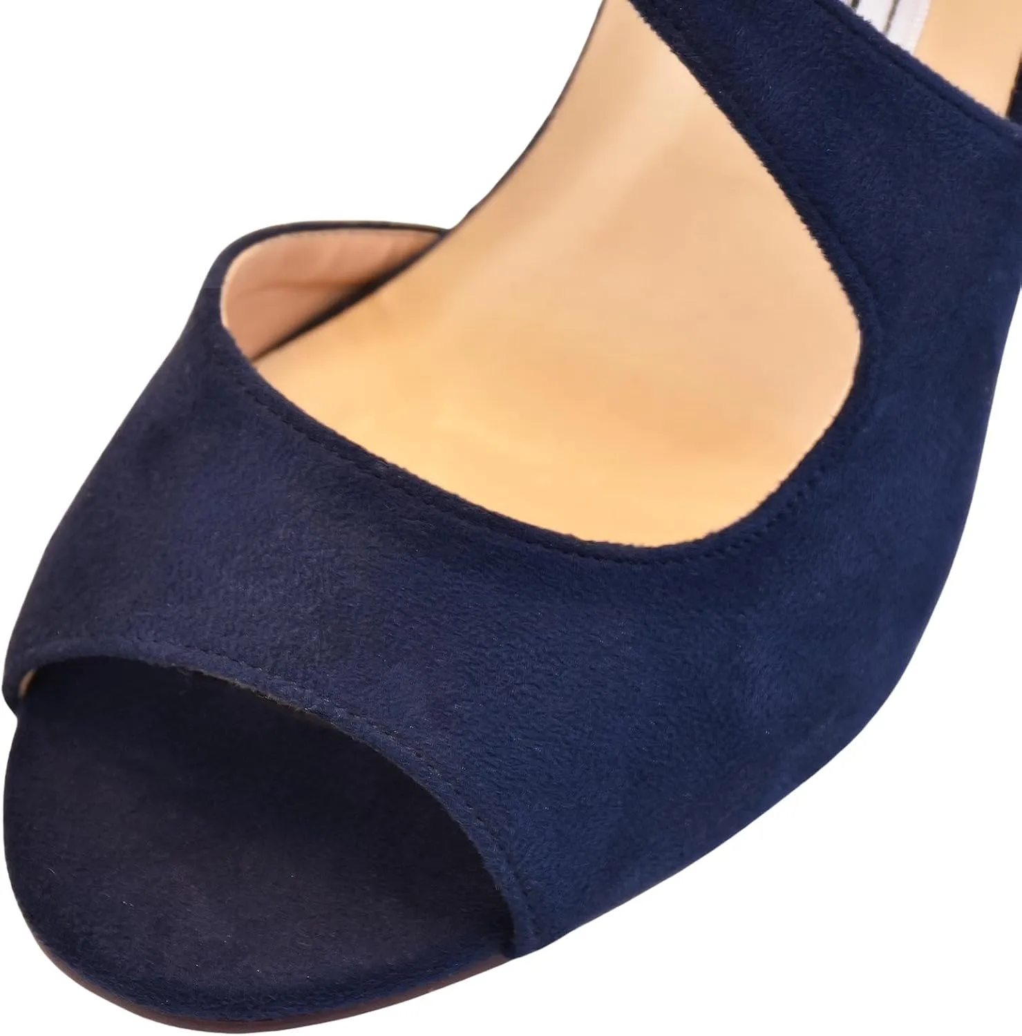 ELEGANTPARK Sandals for Women Peep Toe High Heels Cross Strappy Wedding Evening Dress Shoes Buckle Stain