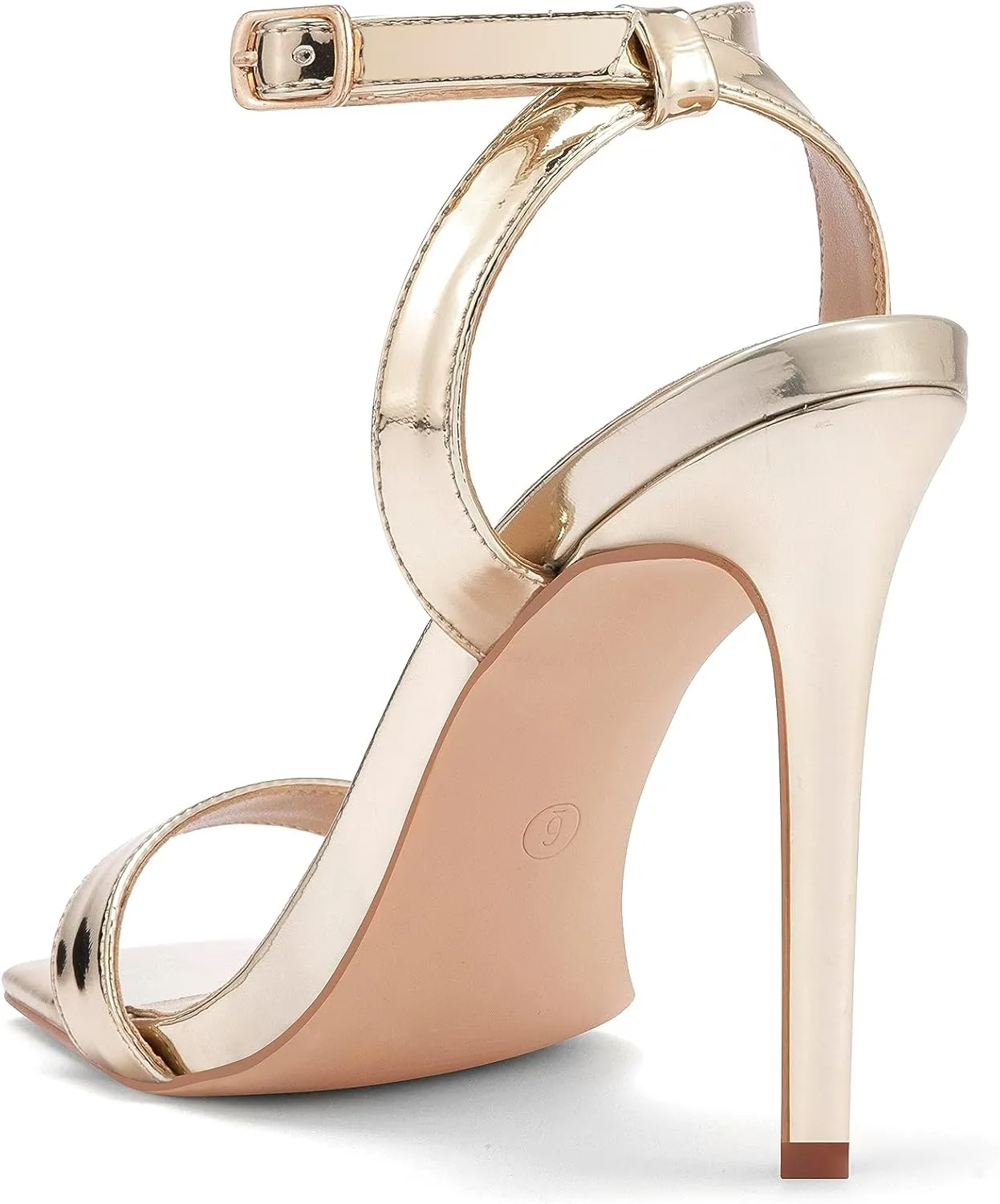 Elisabet Tang Women's Stiletto Heels Ankle Strap Open Square Toe Heeled Sandals Sexy Comfort Strappy Dress High Heel Shoes Lace Up Wedding Party Sandals Shoes