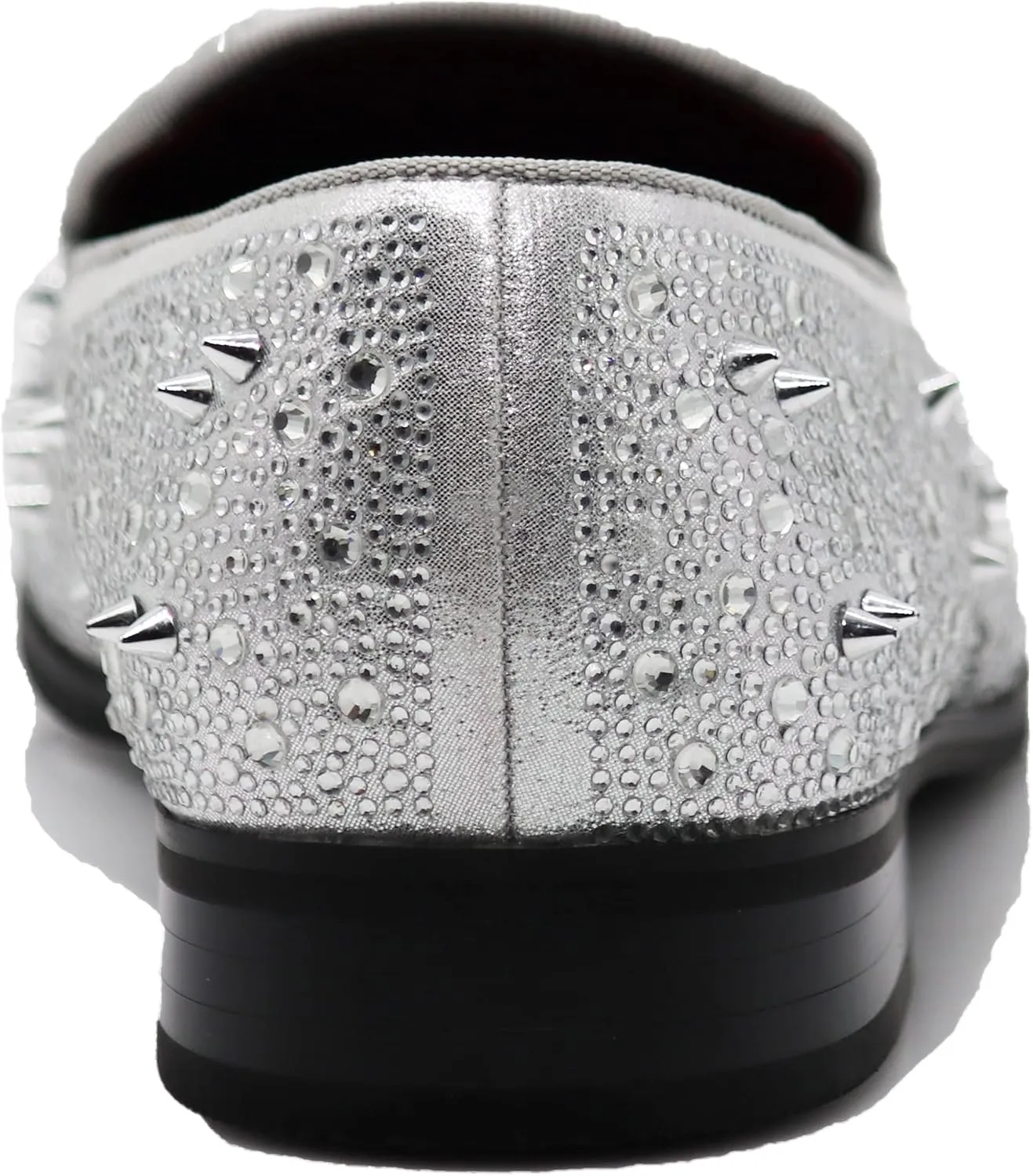 Enzo Romeo Men Fashion Rhinestones Studs Tuxedo Slip On Loafer Dress Shoes WBG