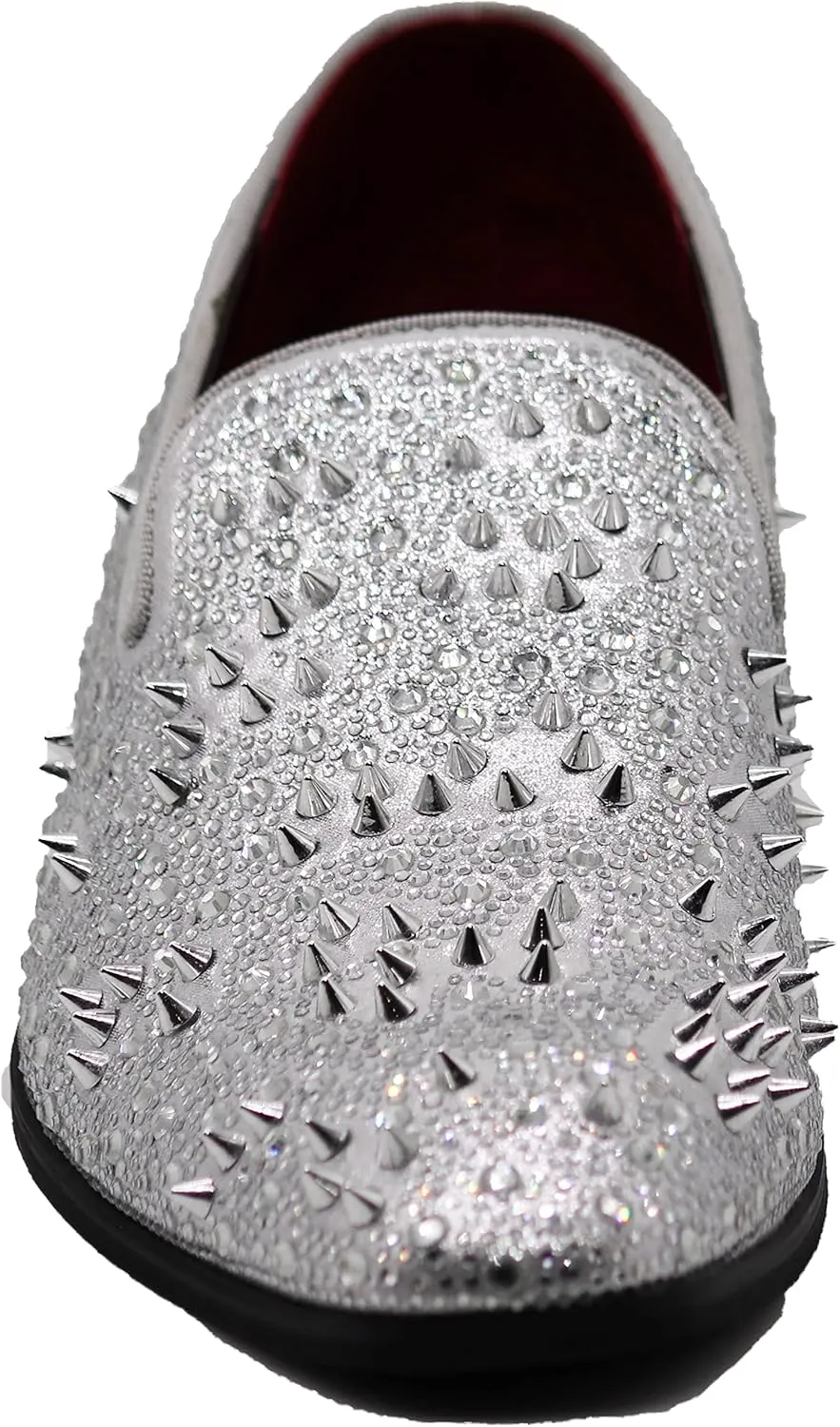 Enzo Romeo Men Fashion Rhinestones Studs Tuxedo Slip On Loafer Dress Shoes WBG
