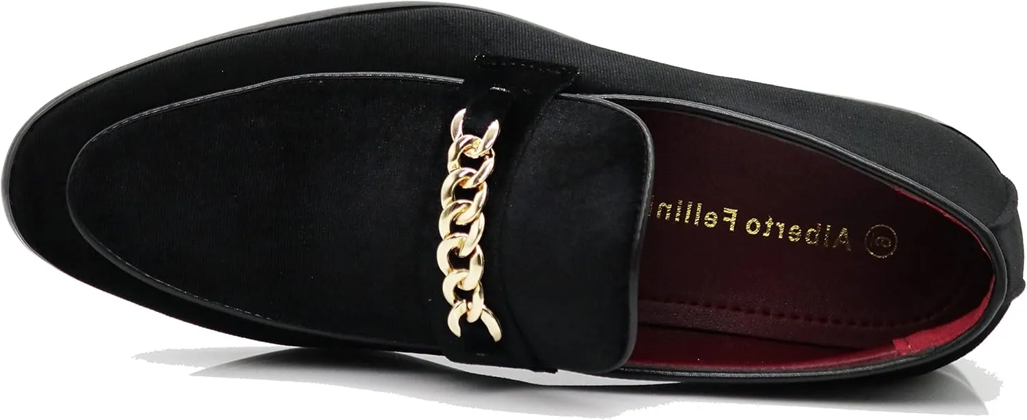 Enzo Romeo Plum05 Men's Dress Loafers Elastic Slip on with Buckle Fashion Shoes