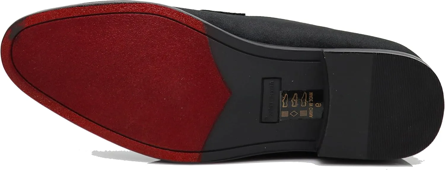 Enzo Romeo Plum05 Men's Dress Loafers Elastic Slip on with Buckle Fashion Shoes