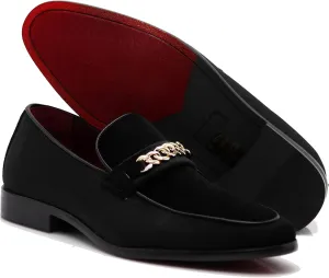 Enzo Romeo Plum05 Men's Dress Loafers Elastic Slip on with Buckle Fashion Shoes