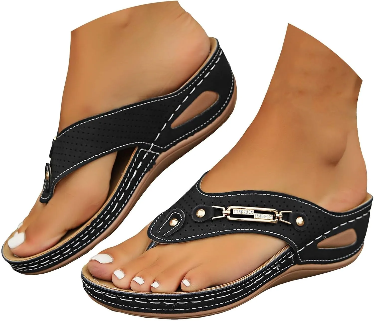 Fashion Mesh Breathable Sandals 2025 New, Chain Clip Toe Orthopedic Sandals Women Summer Dressy Casual Comfy Beach Slides