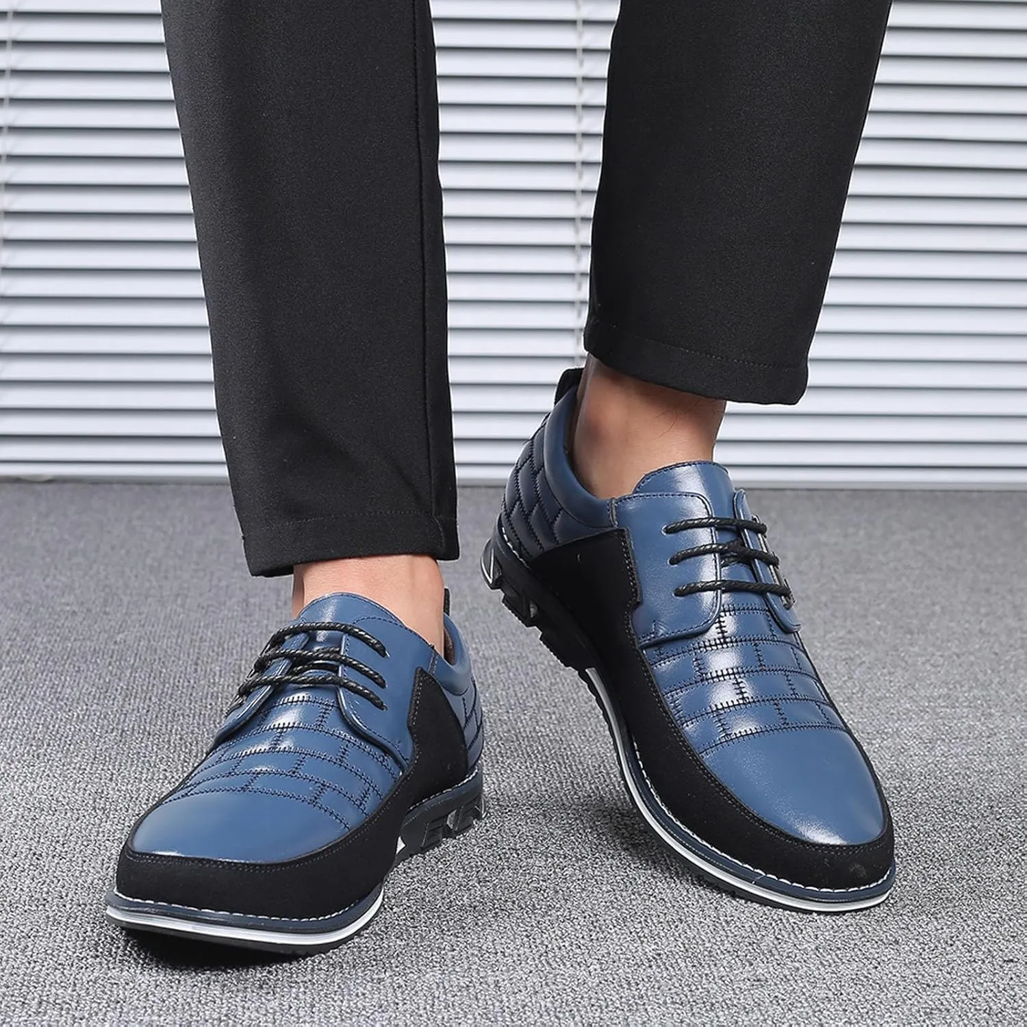 Fashion Style Men's Breathable Comfortable Business Lace Up Leisure Solid Color Leather Shoes All Shoes for Men