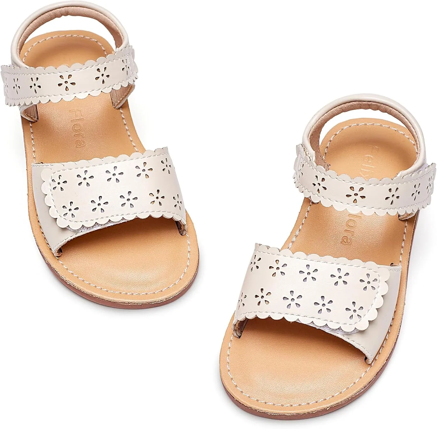 Felix & Flora Toddler Girl Sandals -Flower Girl Dress Shoes Open Toe Little Kid Summer Flats