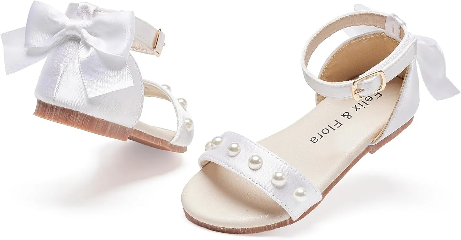 Felix & Flora Toddler Girl Sandals Open Toe Summer Flower Girl Dress Shoes