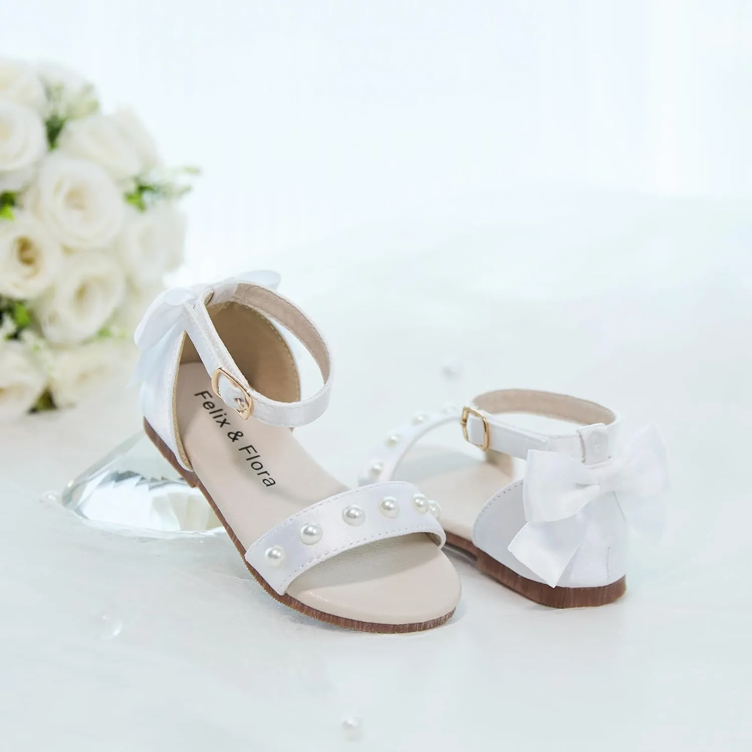 Felix & Flora Toddler Girl Sandals Open Toe Summer Flower Girl Dress Shoes