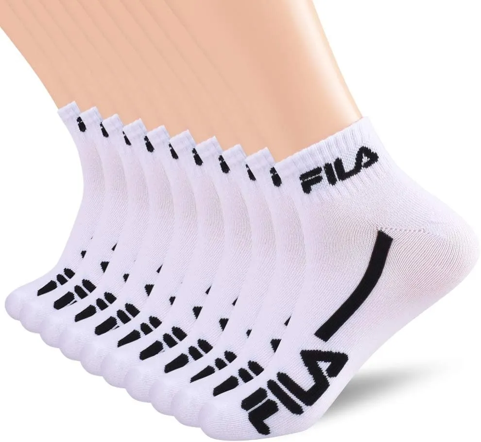 FILA Men's Racing Striped Quarter Socks