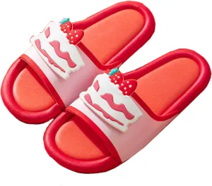 Floette Cute Slide Sandals Kawaii Slippers Shower Non-Slip Bathroom Spa Sandals Comfort Lightweight for Couple Lovers