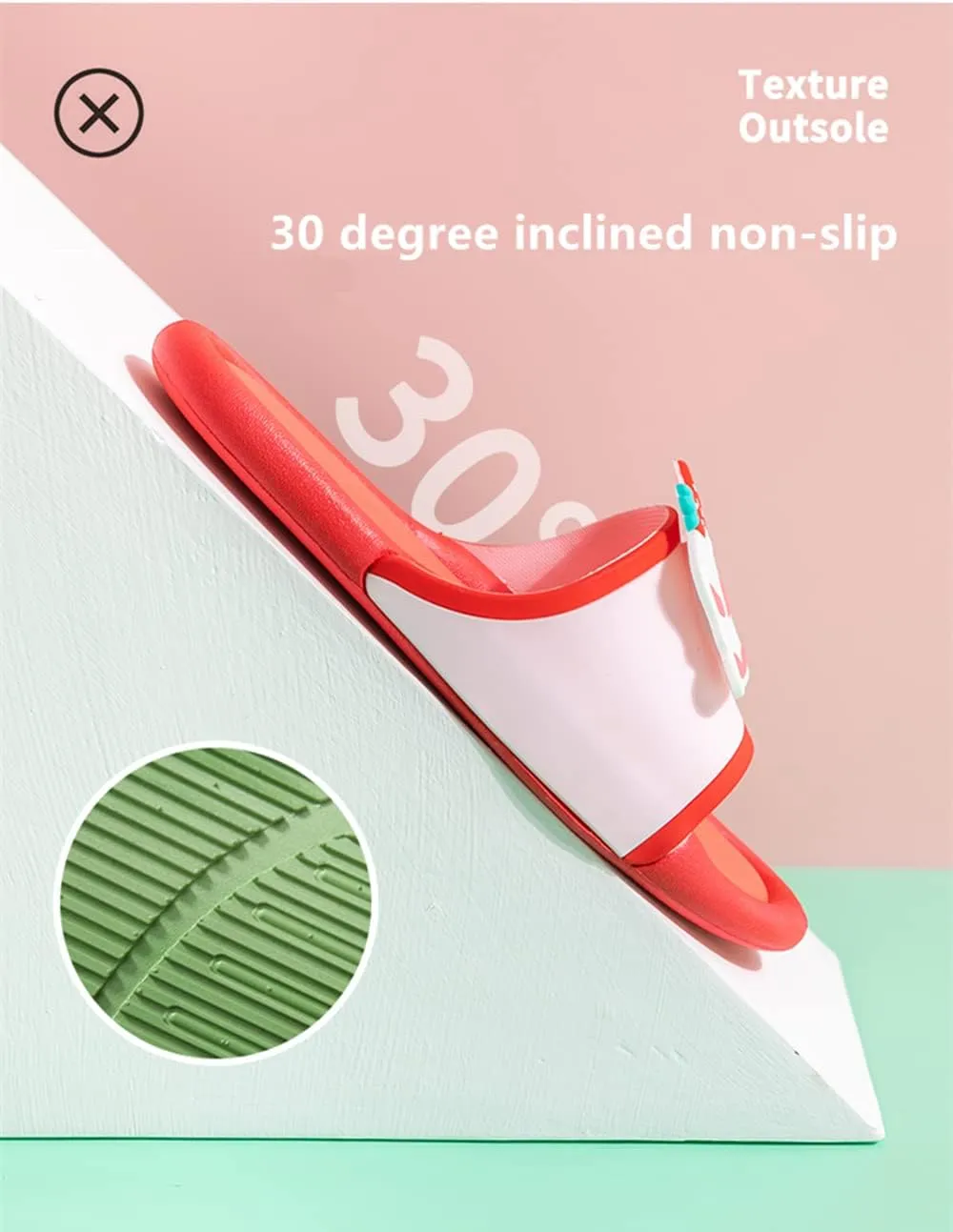 Floette Cute Slide Sandals Kawaii Slippers Shower Non-Slip Bathroom Spa Sandals Comfort Lightweight for Couple Lovers