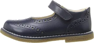 FOOTMATES Lydia Leather Mary Jane Girls Party Dress Flats Shoes with Custom-Fit Insoles, Slip-Resistant Non-Marking Outsoles - for Toddlers and Little Kids, Ages 1-8