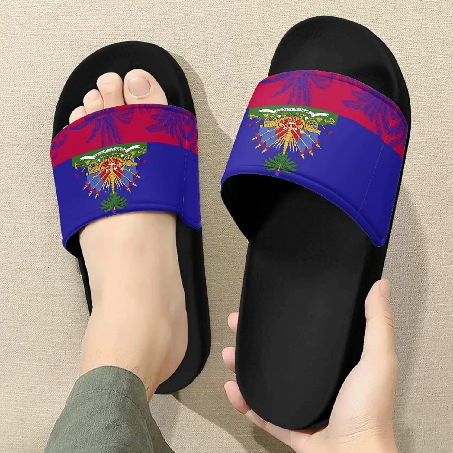 Footwear for Mens Open Toe Athletic Sandals Anti-Slip Sole Slide Sandals Pillow House Flat Shoes Comfortable Slip On Slippers for Indoor & Outdoor