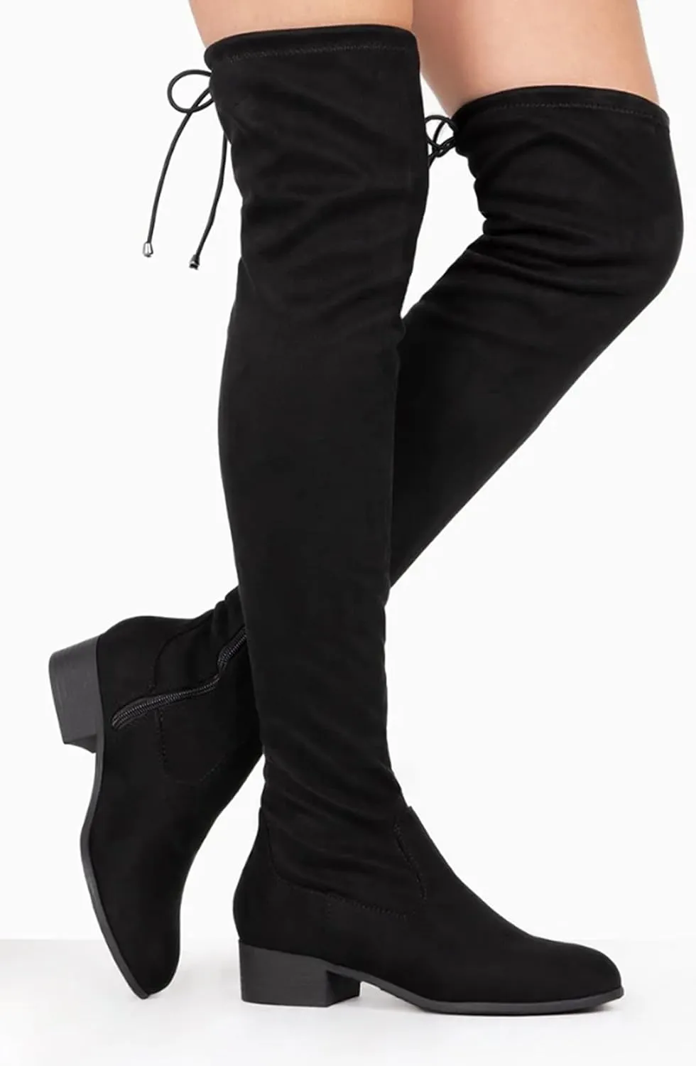 Forever Link Jalen-H4 Women's Over The Knee Thigh High Flat Boot,Leopard