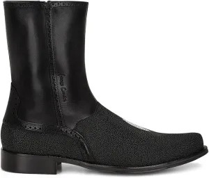 FRANCO CUADRA Men's Dress Boots in Genuine Stingray Leather Black