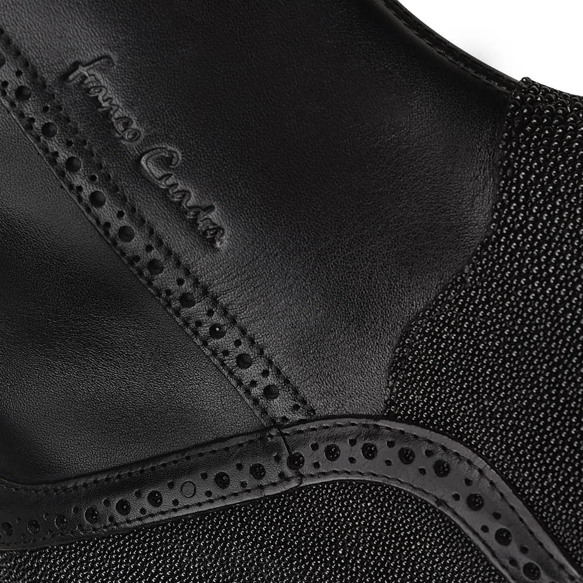 FRANCO CUADRA Men's Dress Boots in Genuine Stingray Leather Black
