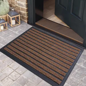 Front Door Mat, Dirt Trapper Outdoor Welcome Door Mat, All-Weather Doormat, Outdoor Door Mats, Sturdy Non Slip Blacking, Easy Clean Entryway Mat, Coffee, 36x24