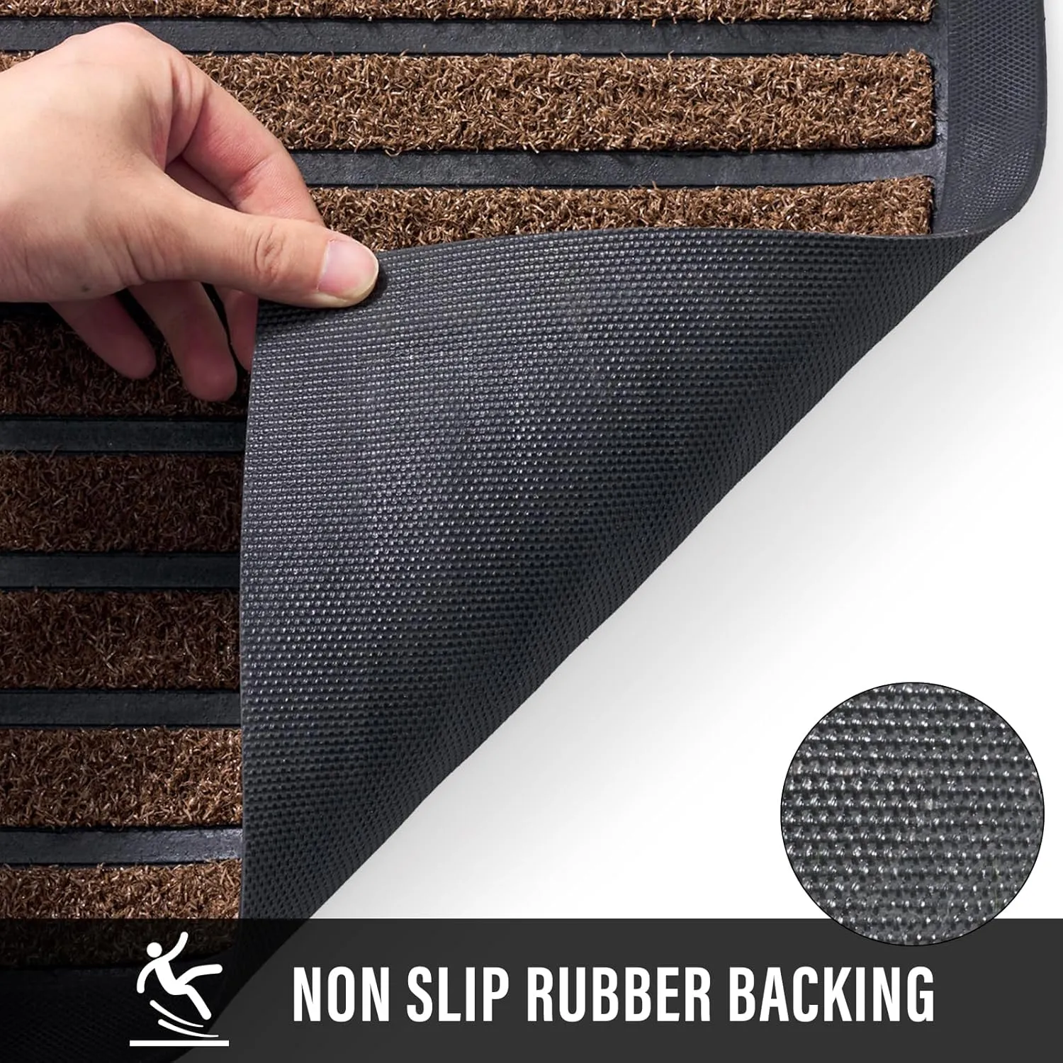 Front Door Mat, Dirt Trapper Outdoor Welcome Door Mat, All-Weather Doormat, Outdoor Door Mats, Sturdy Non Slip Blacking, Easy Clean Entryway Mat, Coffee, 36x24