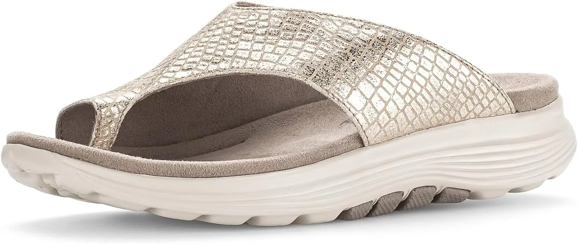 Gabor 46.812 - Sandals for Women - Platform Heel - Latex Outsole - Microfiber Lining - Suede Footbed Almond/Micro UK 5.5 (US Women's 8) B - Medium