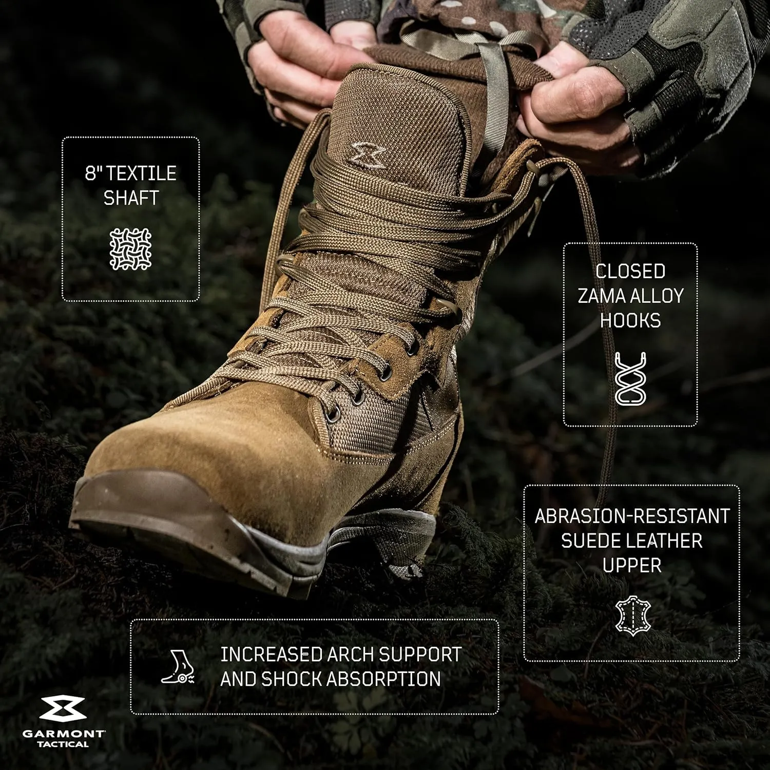 GARMONT TACTICAL T8 Athena Military Combat Tactical Boots for Women, Army, Air Force, AR670-1 Compliant Footwear, Suede Leather, Increased Arch Support, Regular