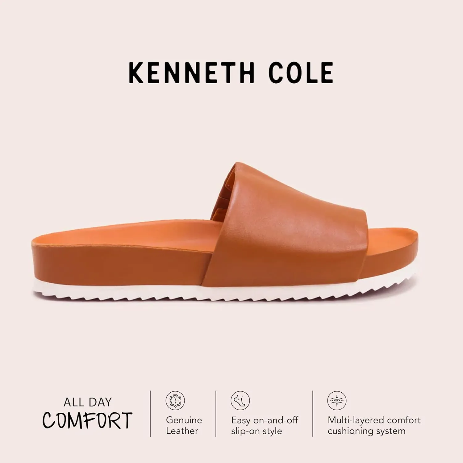 Gentle Souls by Kenneth Cole Men's Montauk One Band Shoes Leather Sandal, Elevated Comfort Footbed
