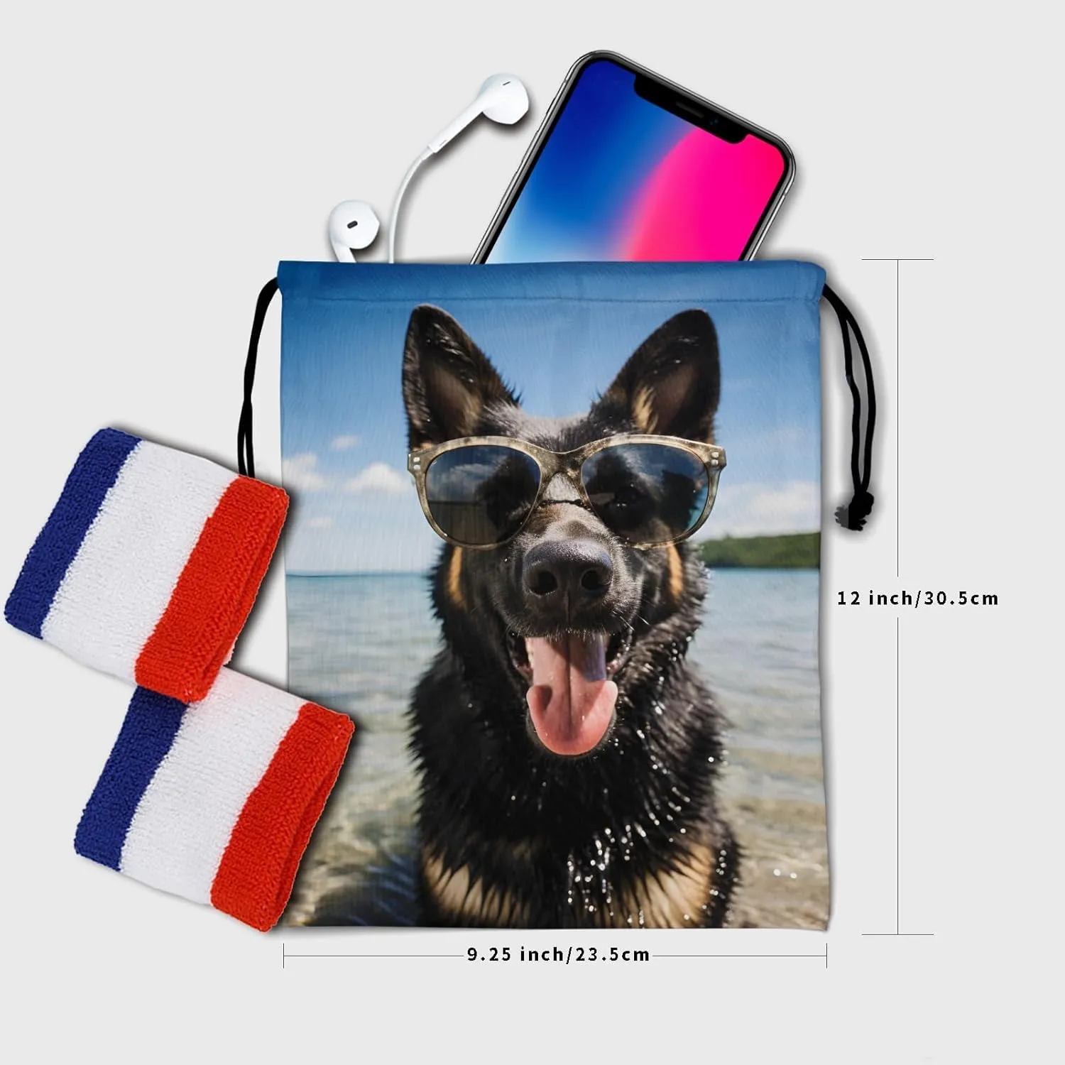 German Shepherds Dog Grip Bag - Puppy Gymnastics Grip Bag Gymnasts Gym Bag Summer Pet Drawstring Gift Bag Gym Storage Pouch for Sports Party Favors