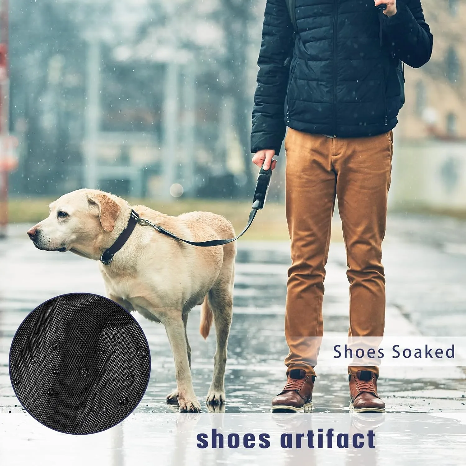 Geyoga 2 Pcs Fracture Walking Boot Cover Oxford Cloth Non Slip Reusable Shoe Covers for Non Skid Foot Brace Recovery Shoes Covers with Rubber Sole(Medium,Black)
