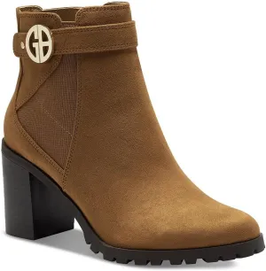 Giani Bernini Womens Halllee Faux Suede Ankle Boots Tan 7.5 Medium (B,M)