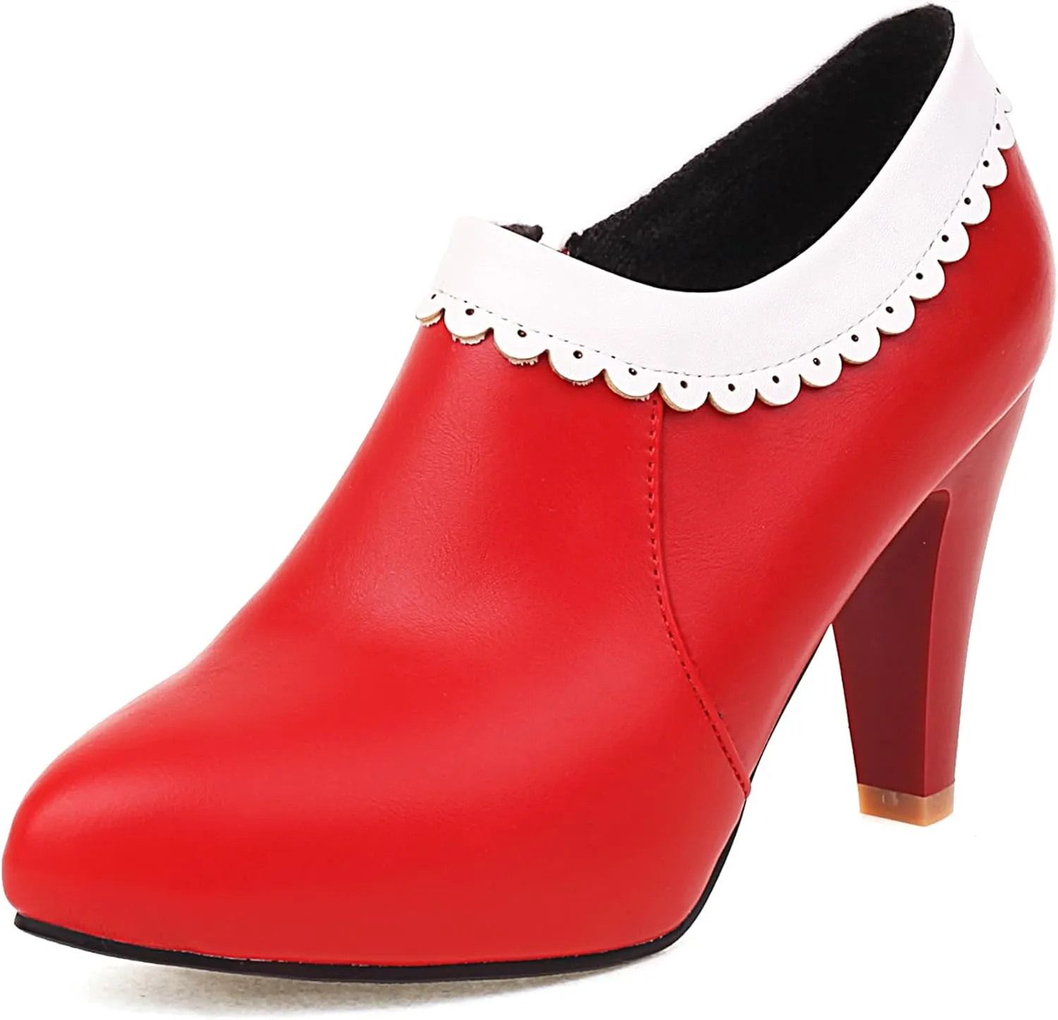 Gicoiz Pointed Toe High Heels Women Office Loafers Zip Ankle Boots