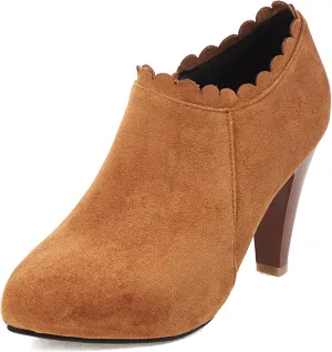 Gicoiz Pointed Toe High Heels Women Office Loafers Zip Ankle Boots