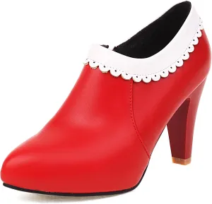 Gicoiz Pointed Toe High Heels Women Office Loafers Zip Ankle Boots