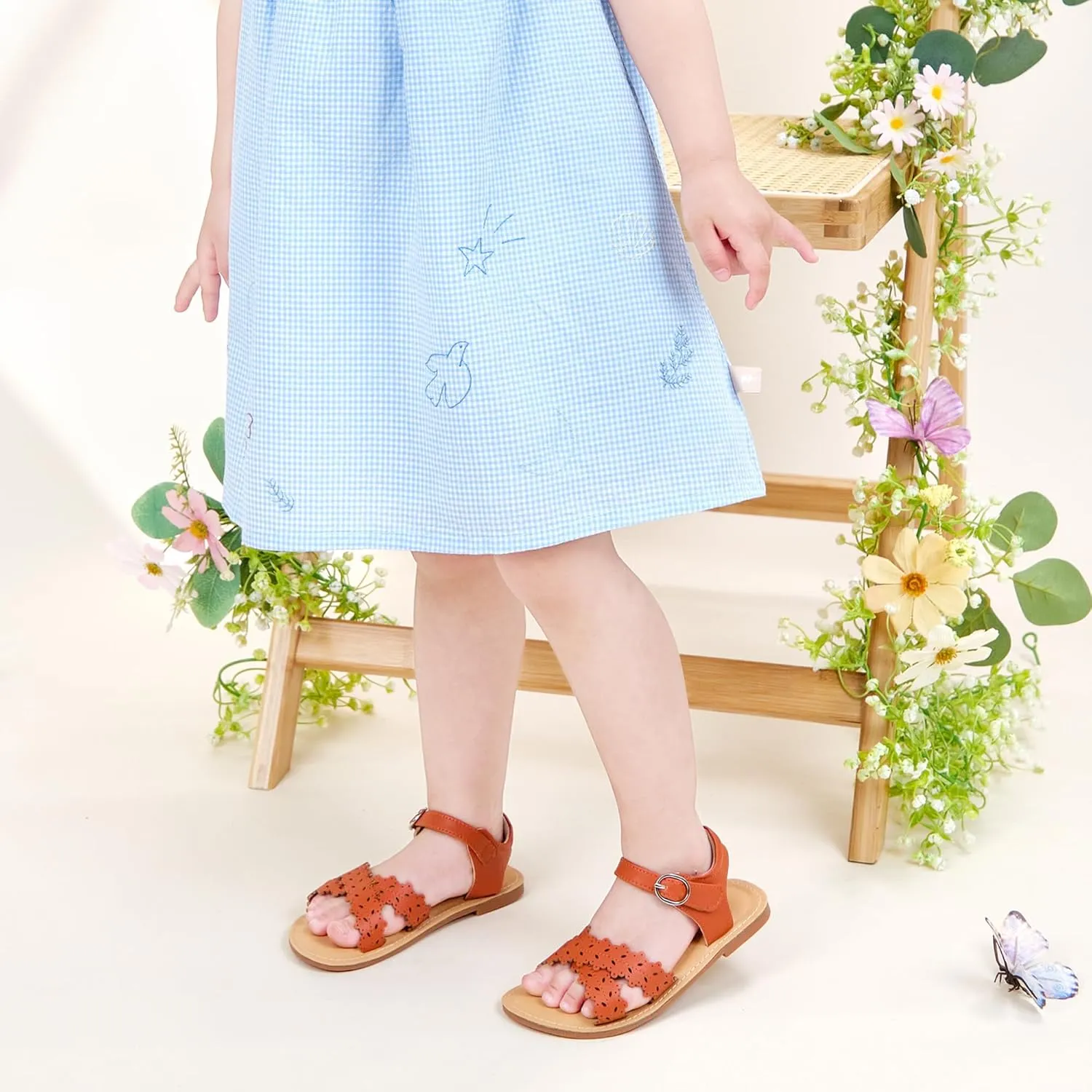 GINFIVE Toddler Girls Sandals Girls Toddler Sandals Little Girls Kids Shoes