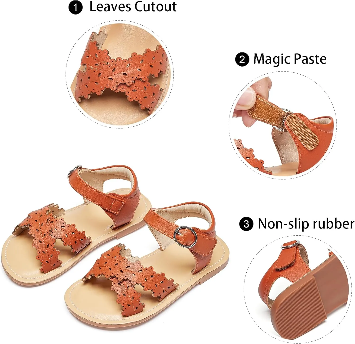 GINFIVE Toddler Girls Sandals Girls Toddler Sandals Little Girls Kids Shoes