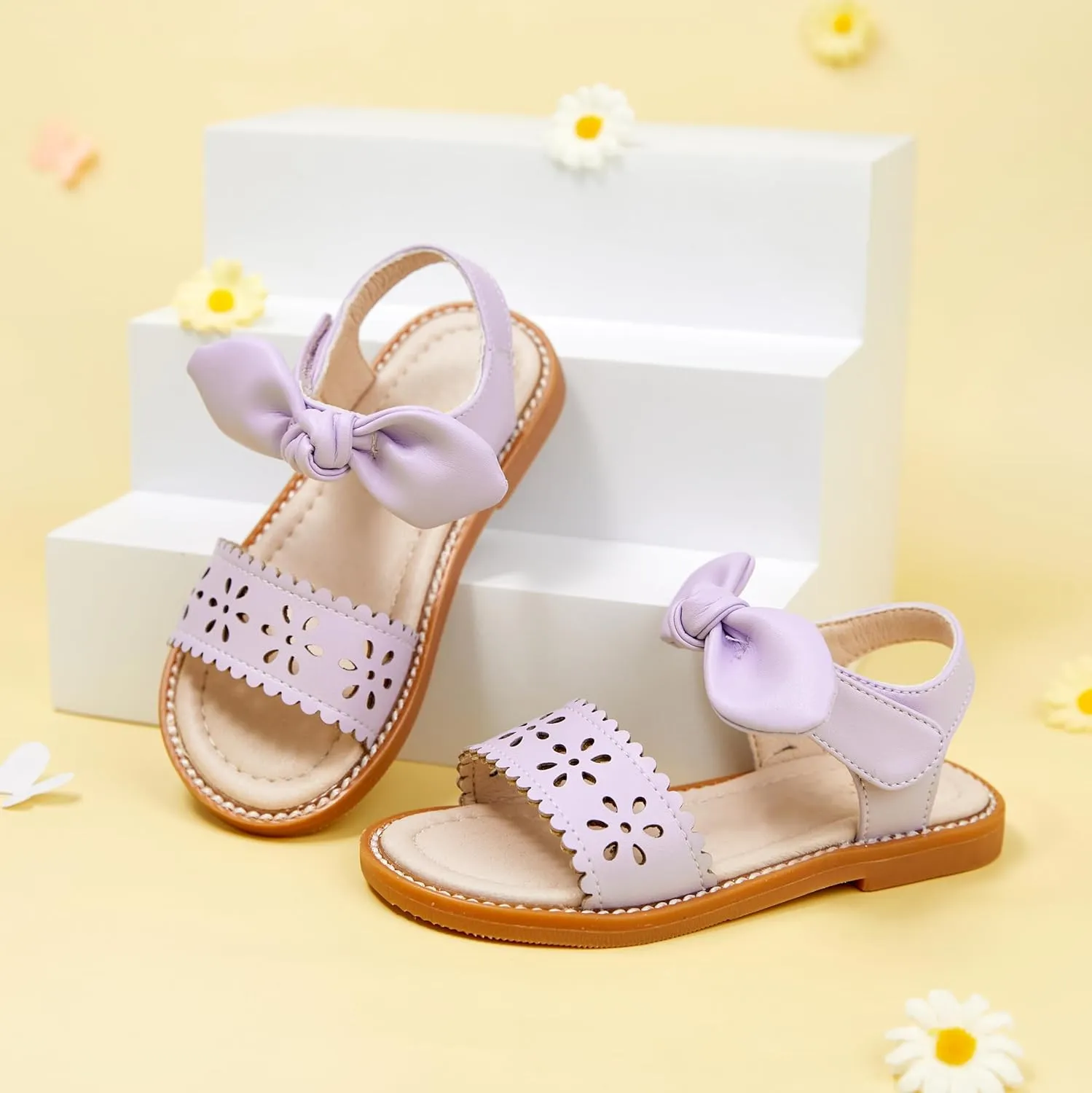GINFIVE Toddler Girls Sandals Little Girls Kids Summer Shoes Toddler Sandals