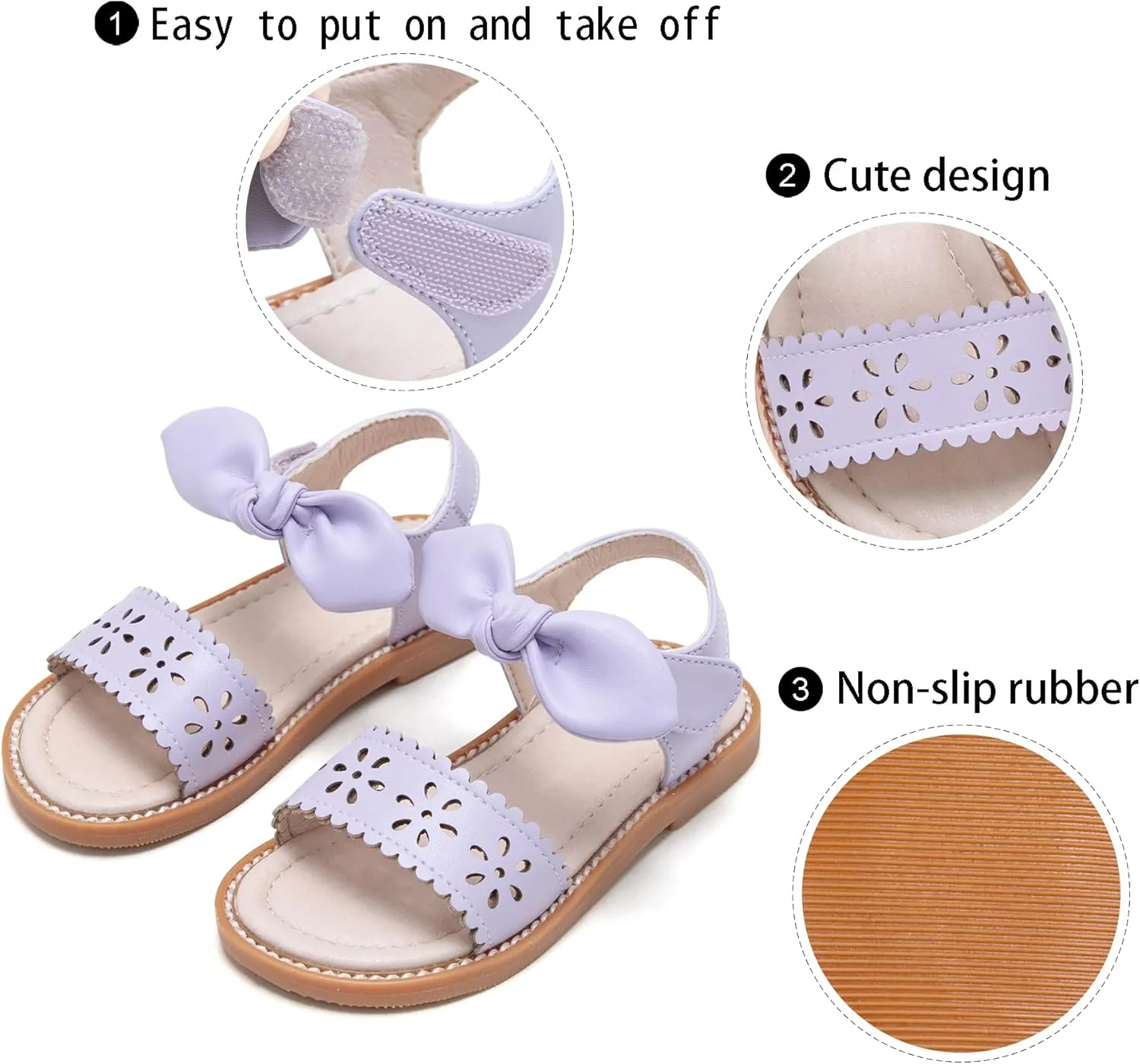 GINFIVE Toddler Girls Sandals Little Girls Kids Summer Shoes Toddler Sandals
