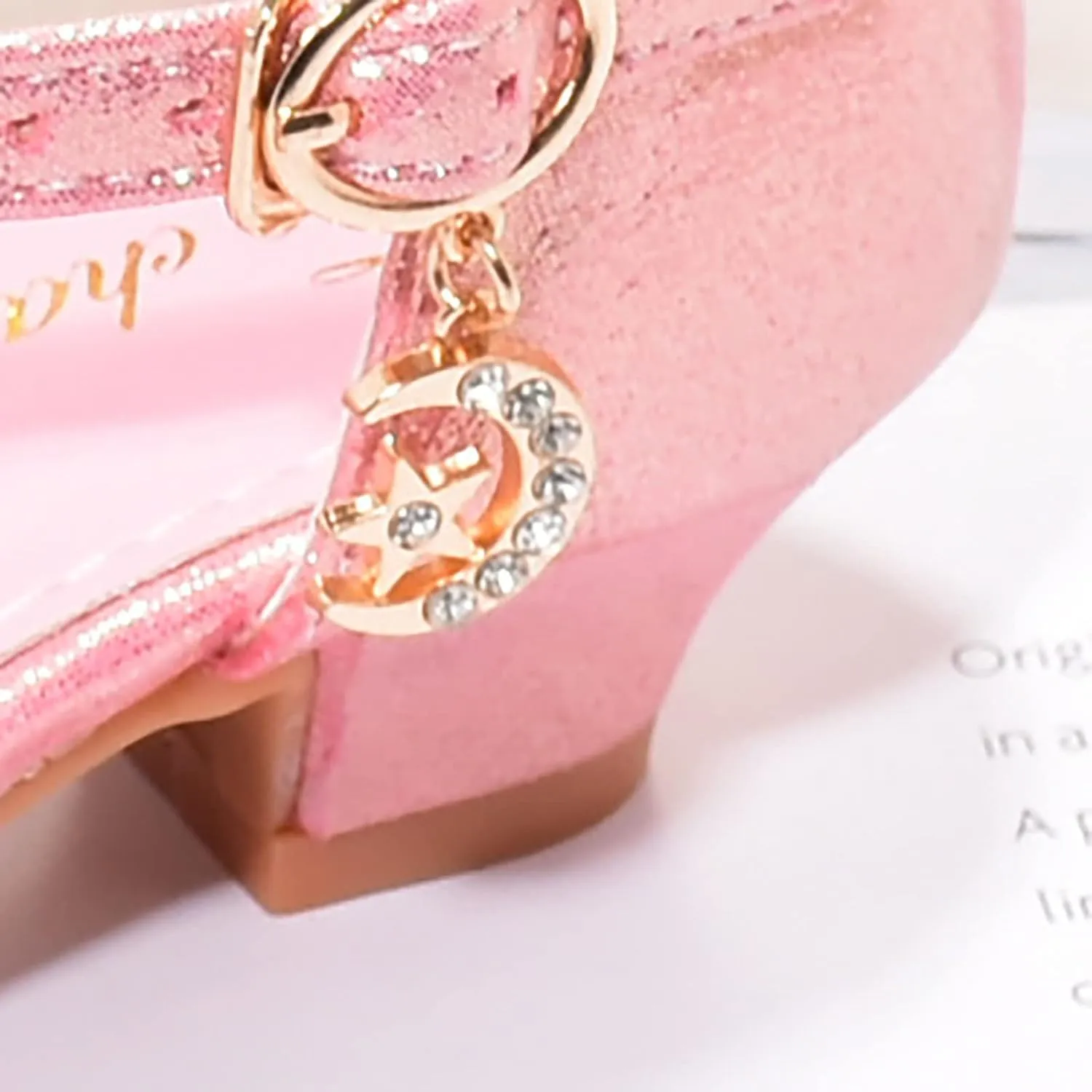 Girl Sequin Shoe Bow Wedding Sandals Bowknot Mary Jane Dress Shoes High Heels Shiny Sandals Glitter Flat Shoes