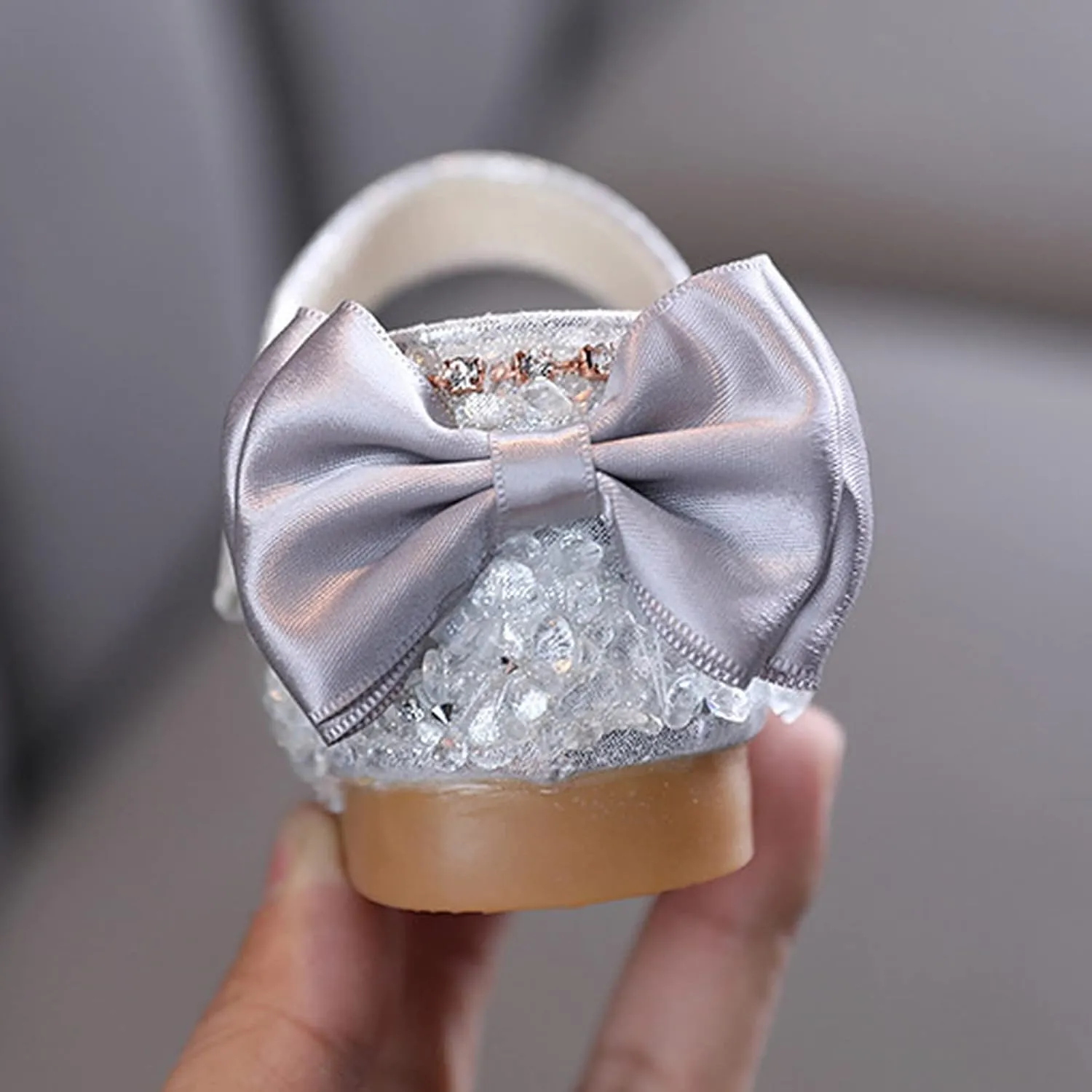 Girls Dress Shoes Cute Bow Mary Jane Shoes Ballerina with Satin Ankle Tie for Wedding Birthday Party Baby Swim Shoes (Pink, 7.5 Toddler)