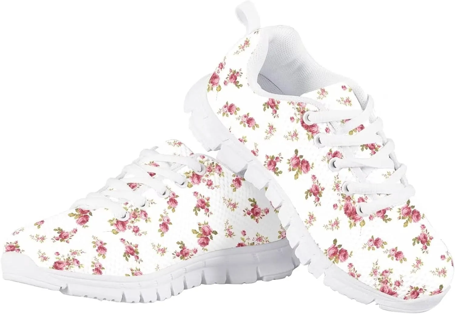 Girls Soft Mesh Cute Tennis Shoes Lightweight Breathable Nonslip Casual Athletic Sneakers