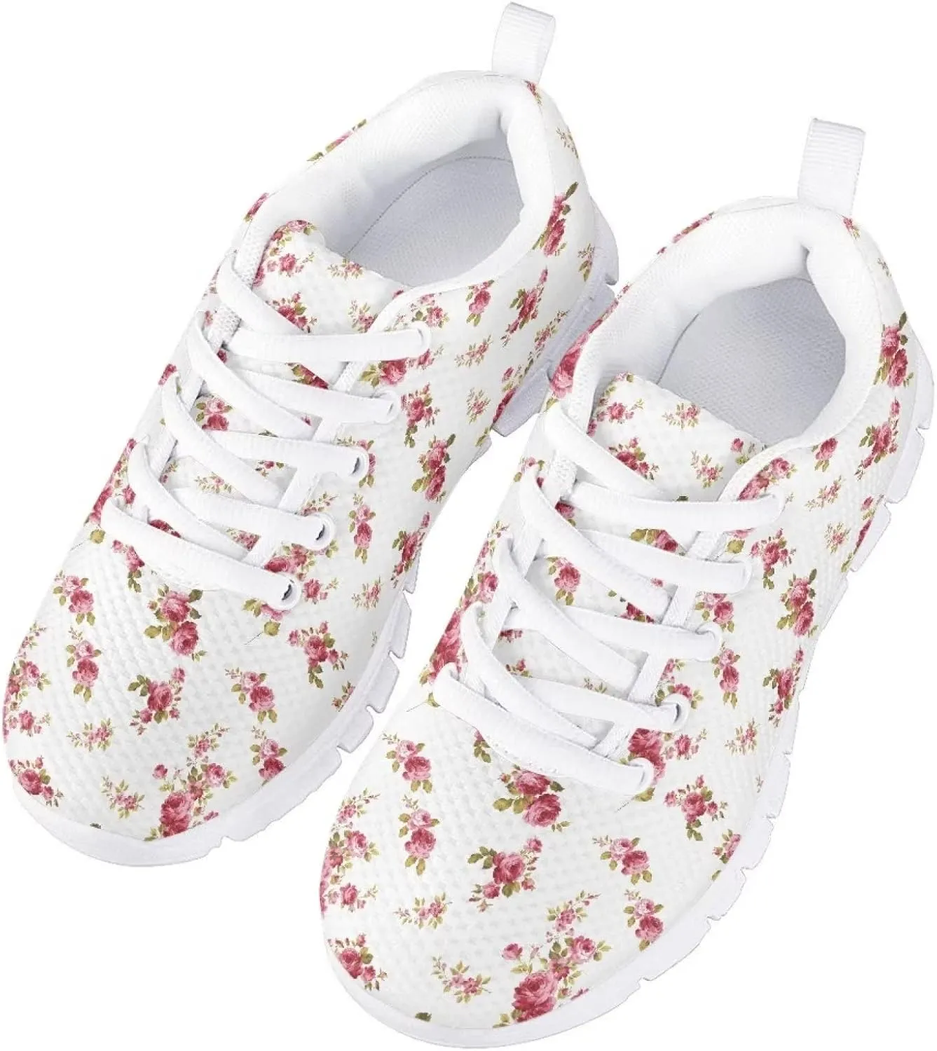 Girls Soft Mesh Cute Tennis Shoes Lightweight Breathable Nonslip Casual Athletic Sneakers