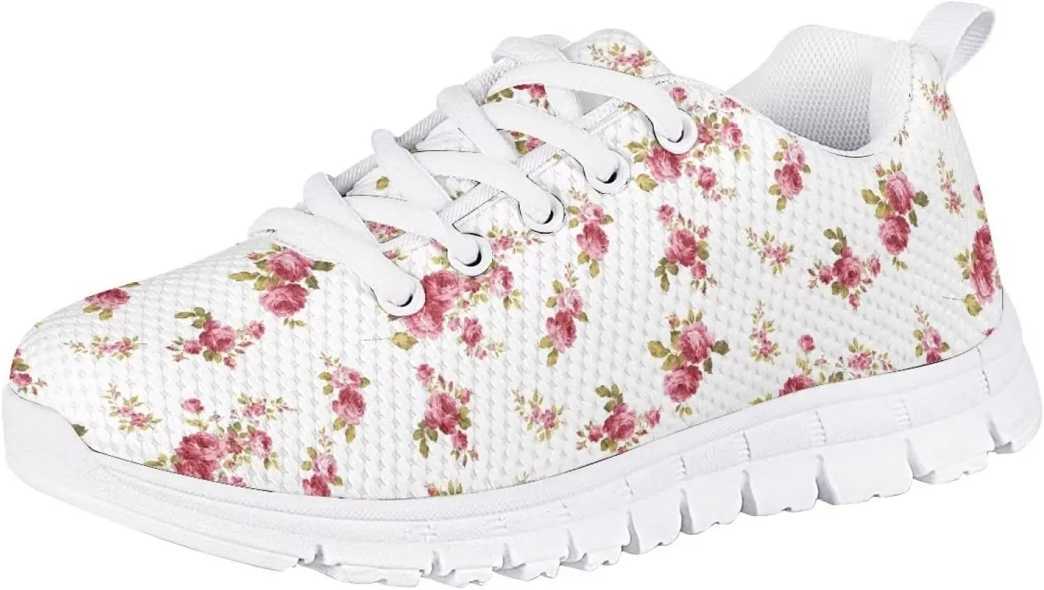 Girls Soft Mesh Cute Tennis Shoes Lightweight Breathable Nonslip Casual Athletic Sneakers
