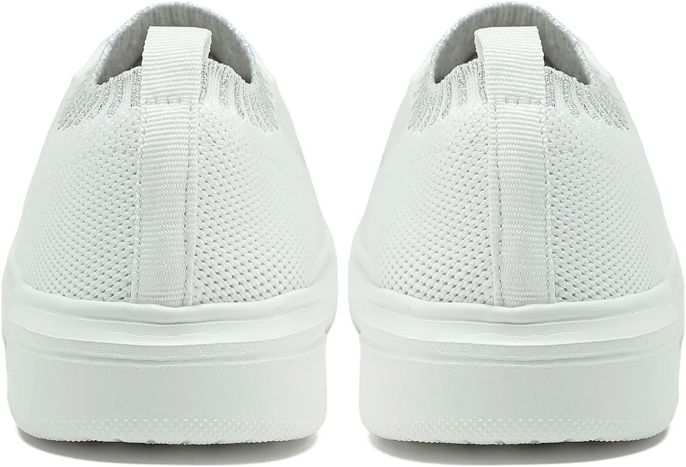 Girls White Running Shoes - Lightweight Breathable Sneakers for Kids and Toddlers - Mesh Casual Sports Tennis Shoes